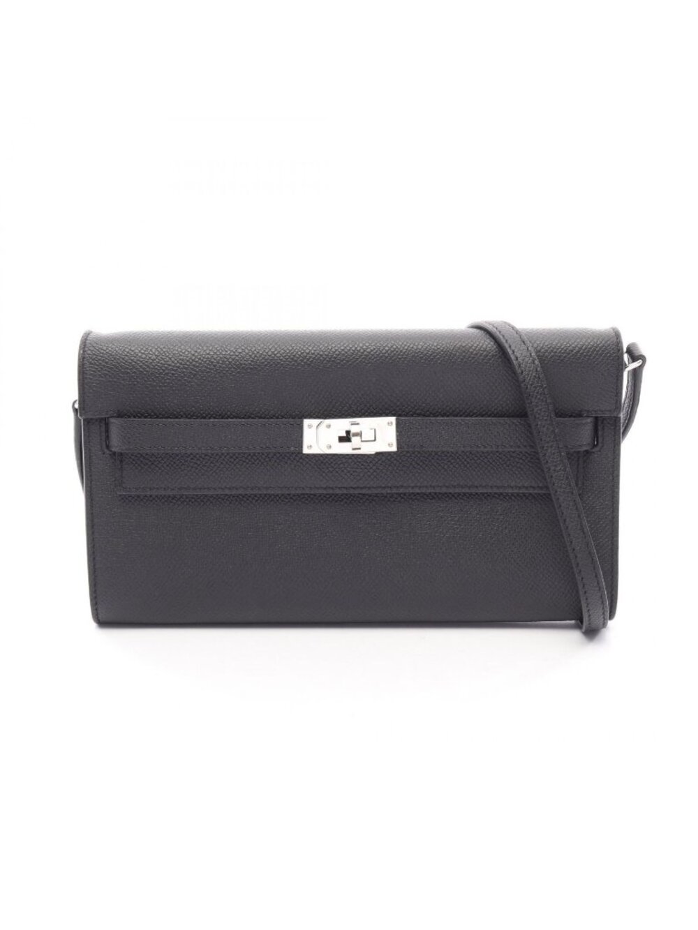 Hermes Shoulder Bag Kelly Long to Go Sellier Black Leather